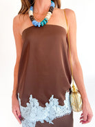 Eyelash Lace Trim Strapless Top - Swoon Boutique New Orleans
