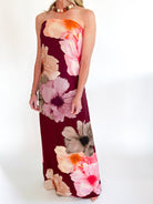 Fall Floral Strapless Dress - Swoon Boutique New Orleans