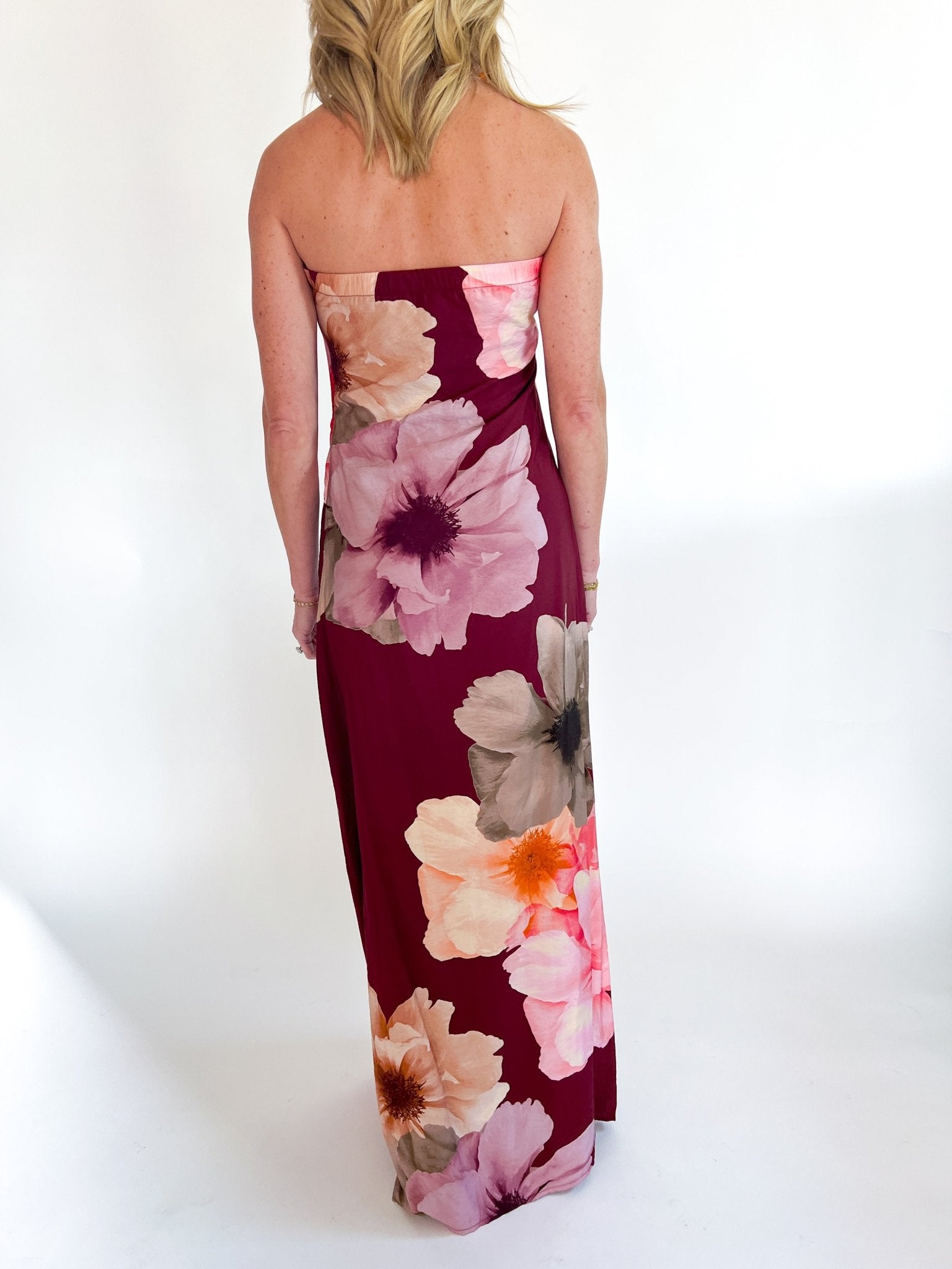 Fall Floral Strapless Dress - Swoon Boutique New Orleans