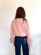 Faux Fur Cuff Embellished Cardigan - Swoon Boutique New Orleans
