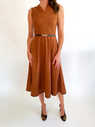 Faux Suede Belted Midi Dress - Swoon Boutique New Orleans