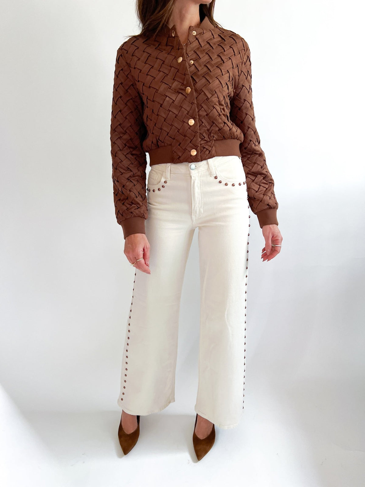 Faux Suede Braided Crop Jacket - Swoon Boutique New Orleans