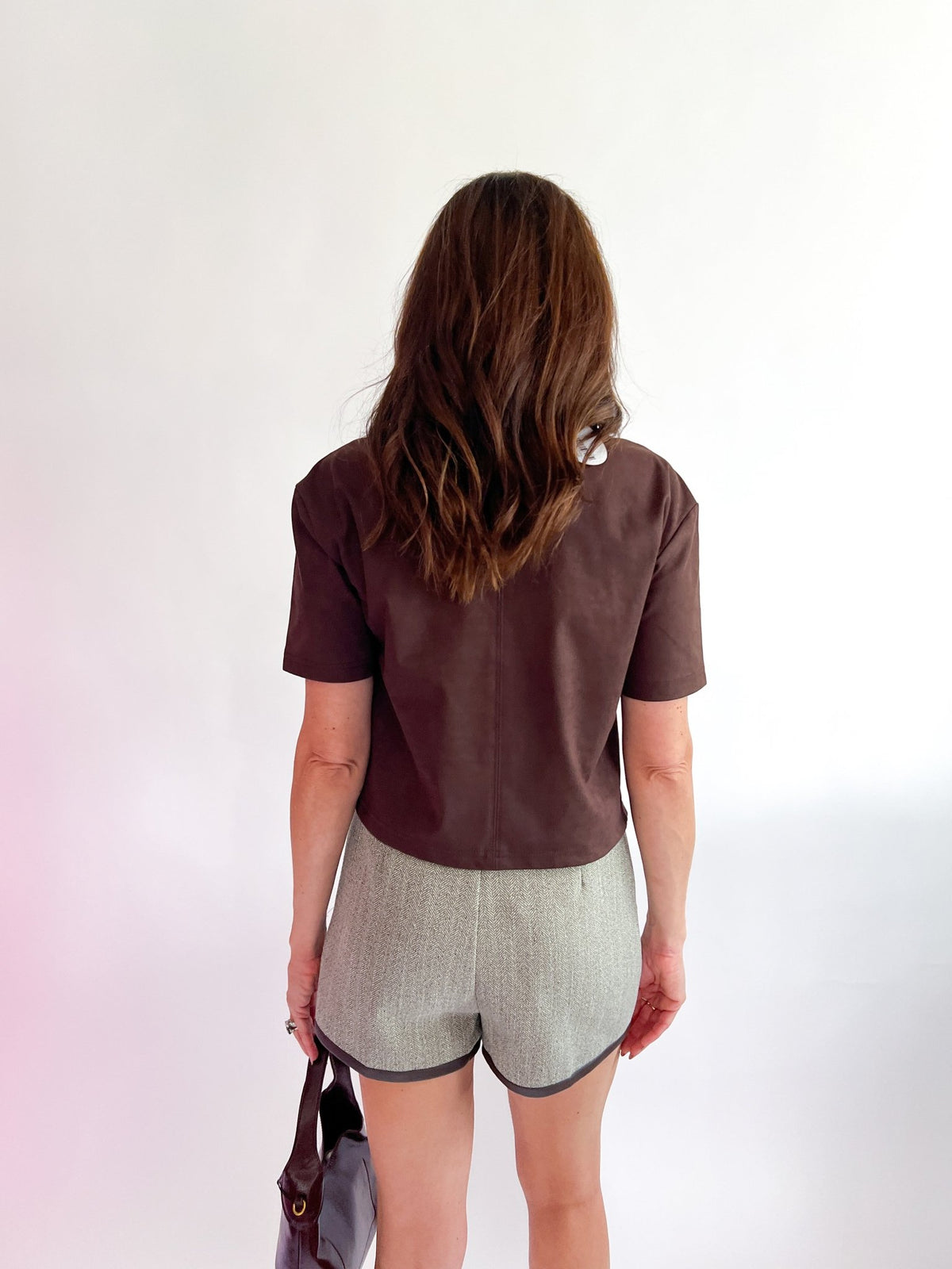 Faux Suede Cropped Tee - Swoon Boutique New Orleans