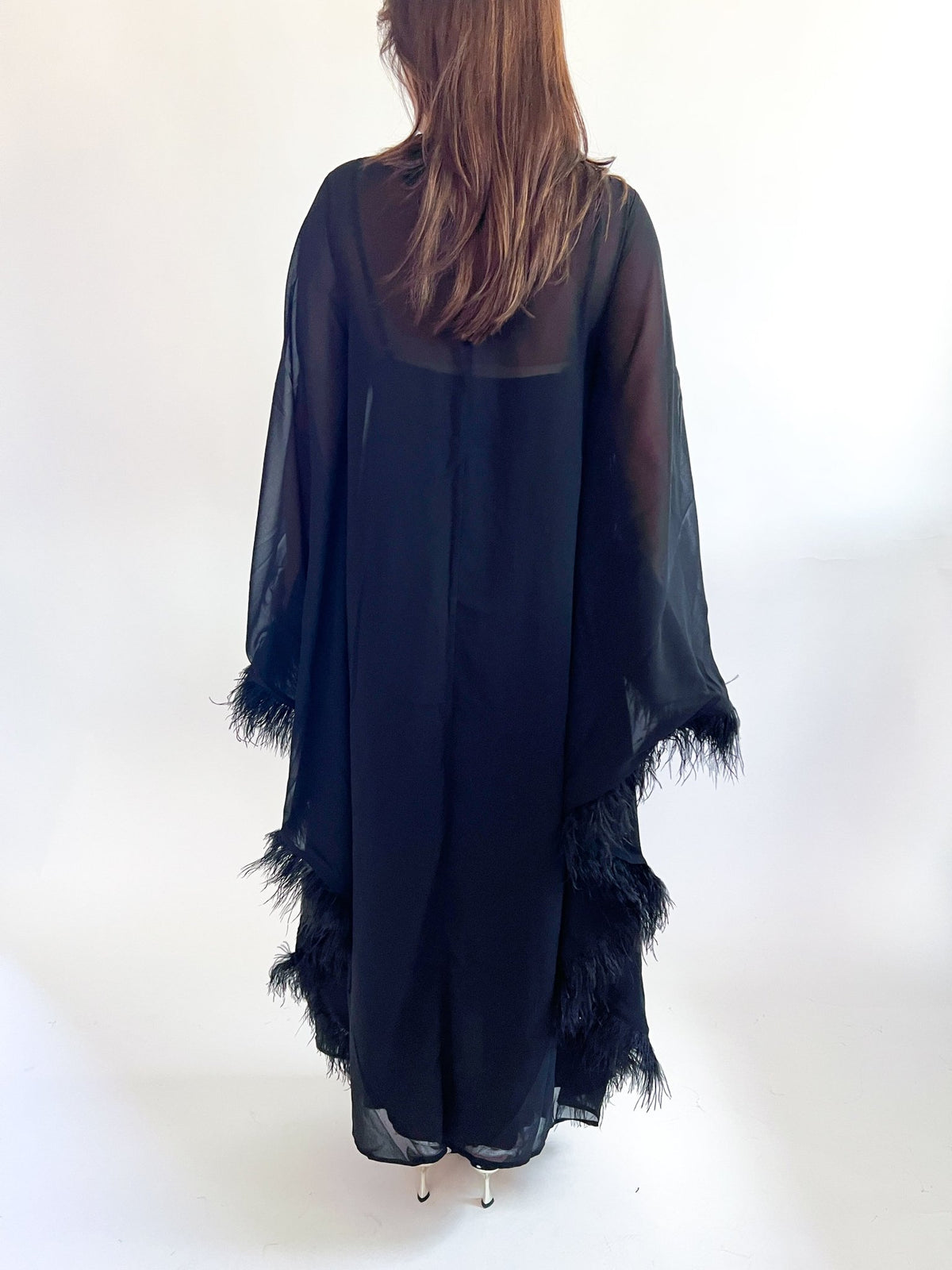 Feather Detail Maxi Dress - Swoon Boutique New Orleans