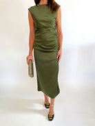 Felicity Ruched Midi Dress - Swoon Boutique New Orleans
