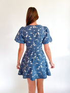 Fern Jacquard Chambray Mini Dress - Swoon Boutique New Orleans