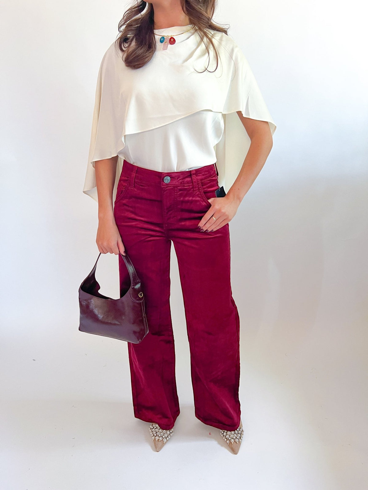 Fiona Cape Satin Top - Swoon Boutique New Orleans