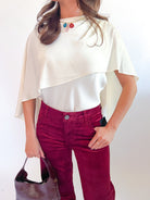 Fiona Cape Satin Top - Swoon Boutique New Orleans