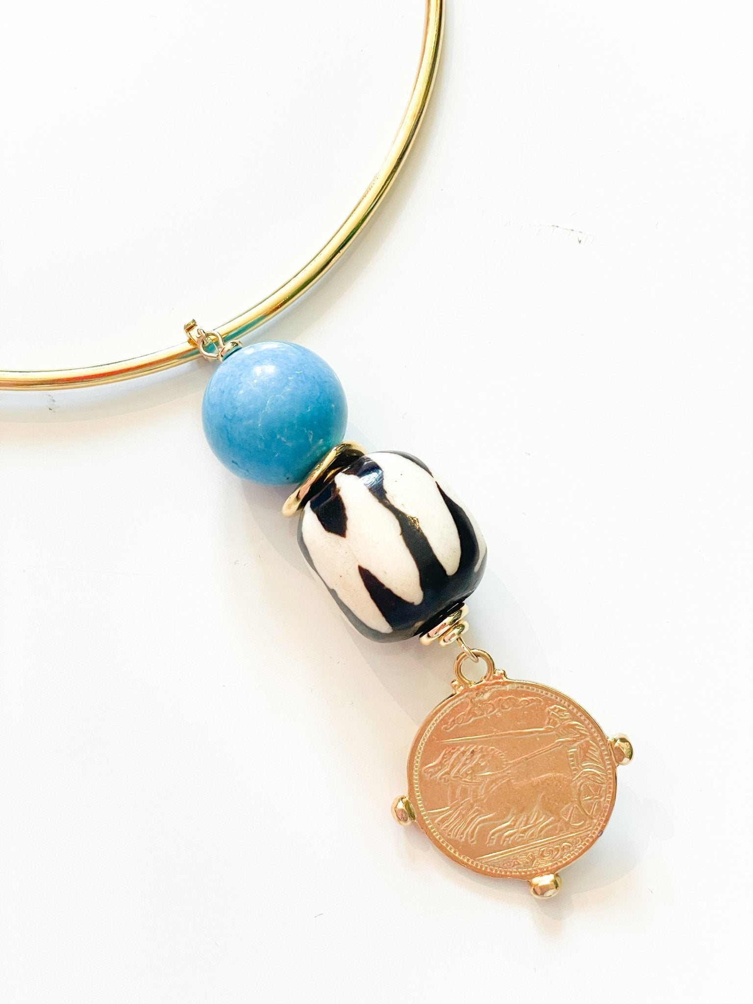 Fiona Coin & Bead Collar Necklace - Swoon Boutique New Orleans