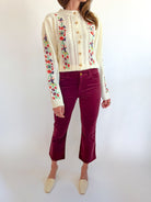 Floral Embroidered Cardigan Sweater - Swoon Boutique New Orleans