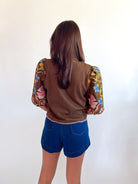 Floral Embroidered Puff Sleeve Top - Swoon Boutique New Orleans