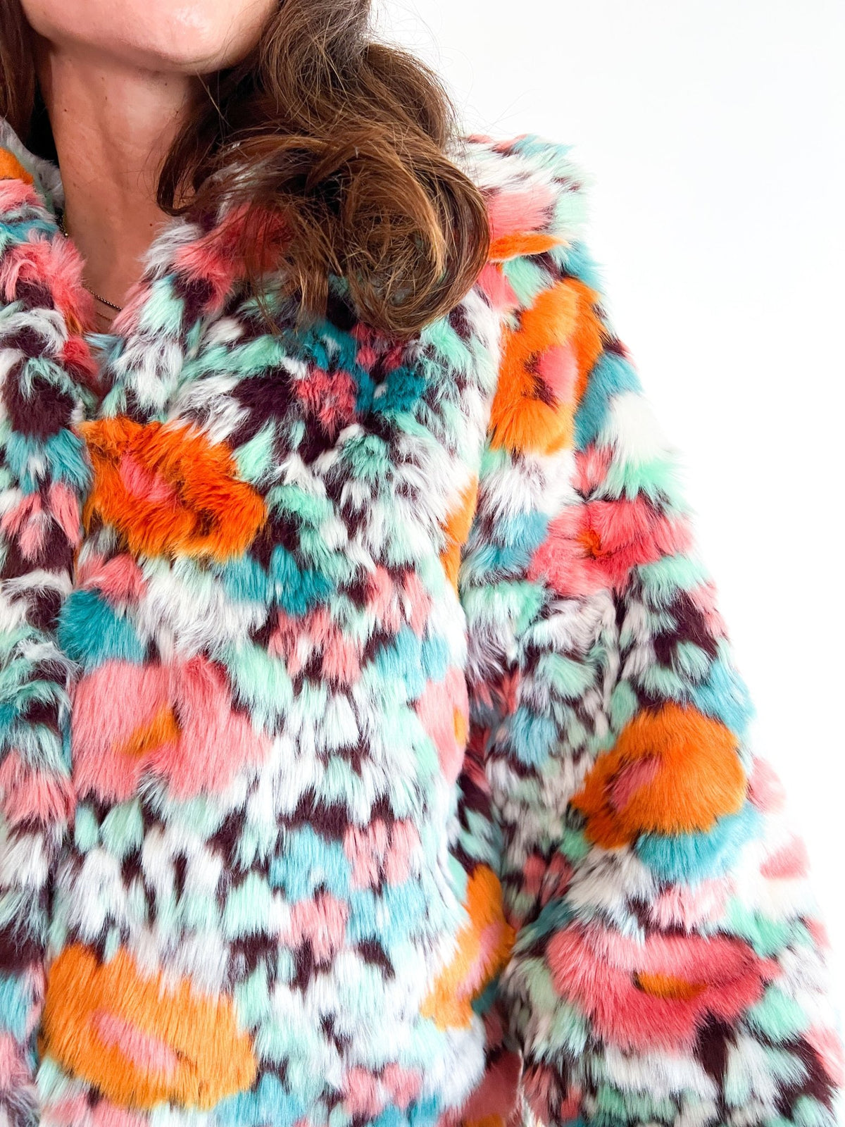 Floral Faux Fur Jacket - Swoon Boutique New Orleans