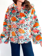Floral Faux Fur Jacket - Swoon Boutique New Orleans