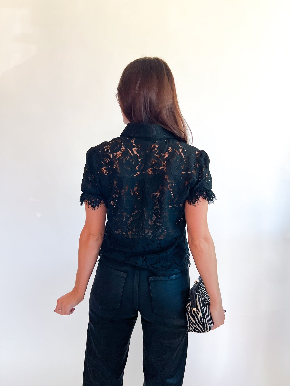 Floral Lace Elastic Cuff Top - Swoon Boutique New Orleans