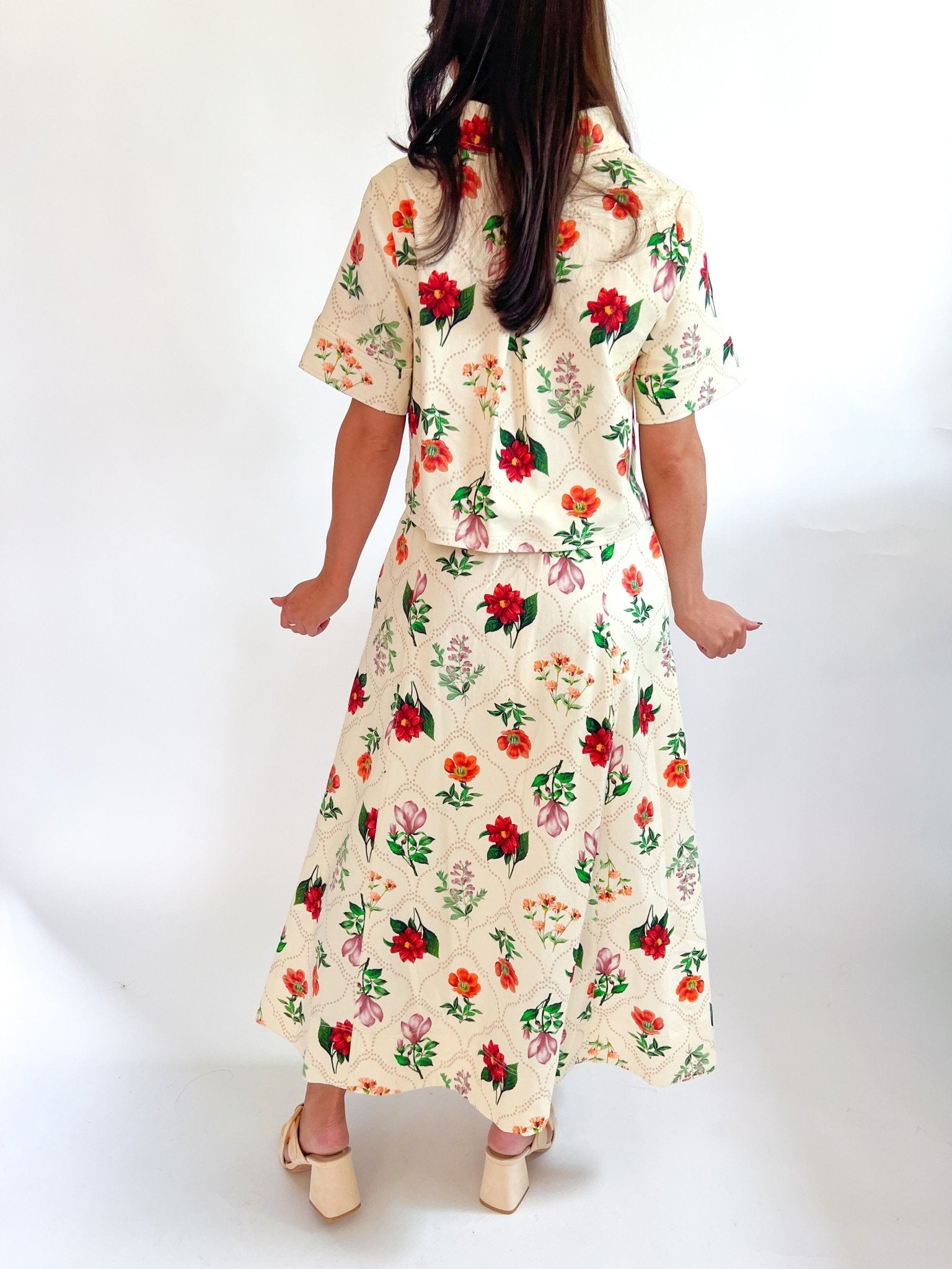 Floral Midi Skirt - Swoon Boutique New Orleans