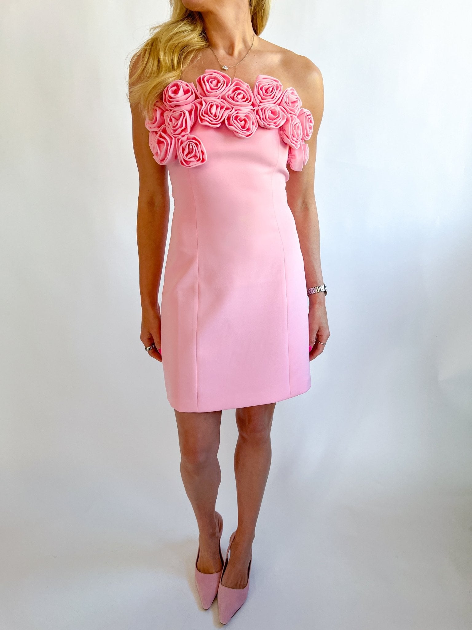 Floral Pink Tube Dress - Swoon Boutique New Orleans