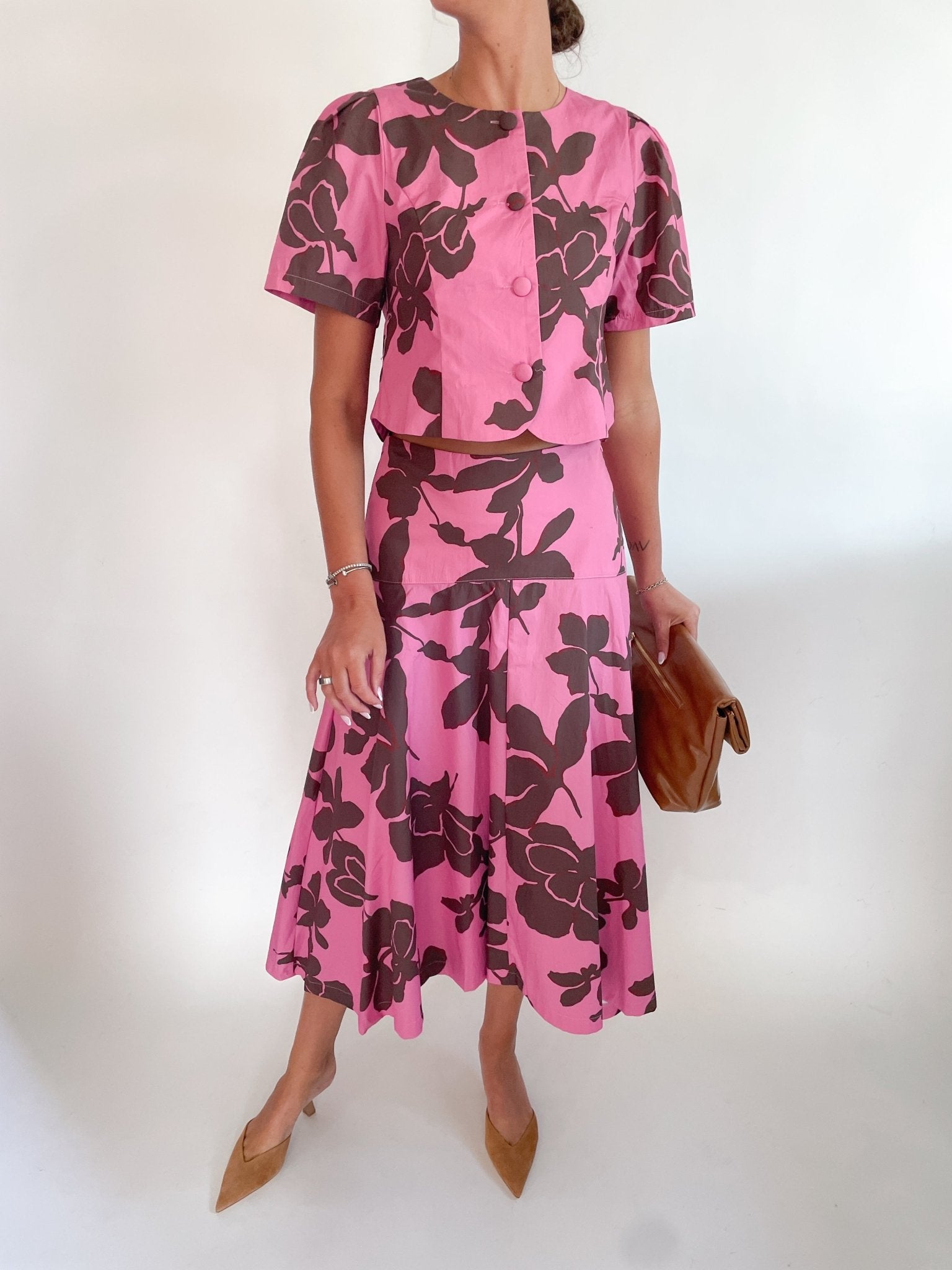 Floral Print Button Down Top - Swoon Boutique New Orleans