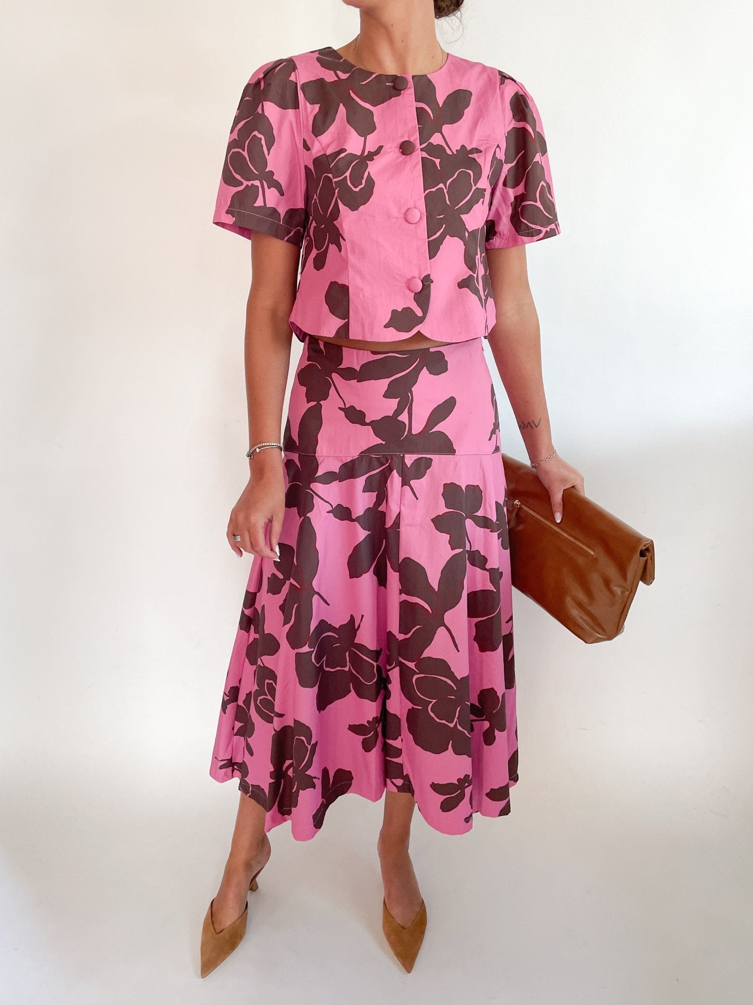 Floral Print Button Down Top - Swoon Boutique New Orleans