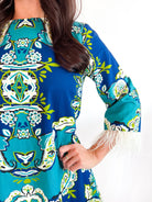 Floral Print Feather Trim Detail Mini Dress - Swoon Boutique New Orleans