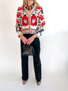 Floral Print Sleeve Sweater - Swoon Boutique New Orleans