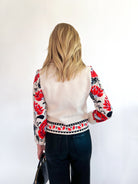 Floral Print Sleeve Sweater - Swoon Boutique New Orleans