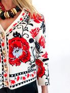 Floral Print Sleeve Sweater - Swoon Boutique New Orleans