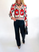 Floral Print Sleeve Sweater - Swoon Boutique New Orleans