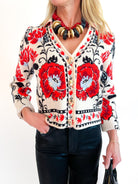 Floral Print Sleeve Sweater - Swoon Boutique New Orleans