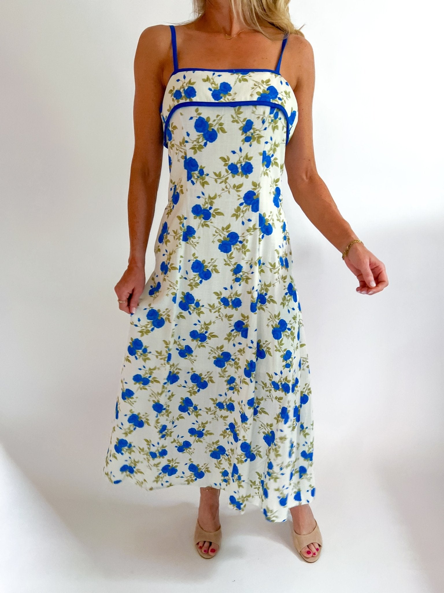 Floral Print Sleeveless Midi Dress - Swoon Boutique New Orleans