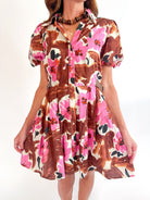 Floral Puff Sleeve Mini Dress - Swoon Boutique New Orleans