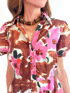 Floral Puff Sleeve Mini Dress - Swoon Boutique New Orleans