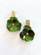 Flower drop earrings