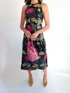 Flower Multicolor Sequin Sleeves Midi Dress - Swoon Boutique New Orleans