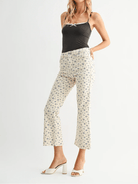 Flower Print Tonal Crop Flare - Swoon Boutique New Orleans