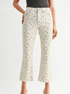 Flower Print Tonal Crop Flare - Swoon Boutique New Orleans