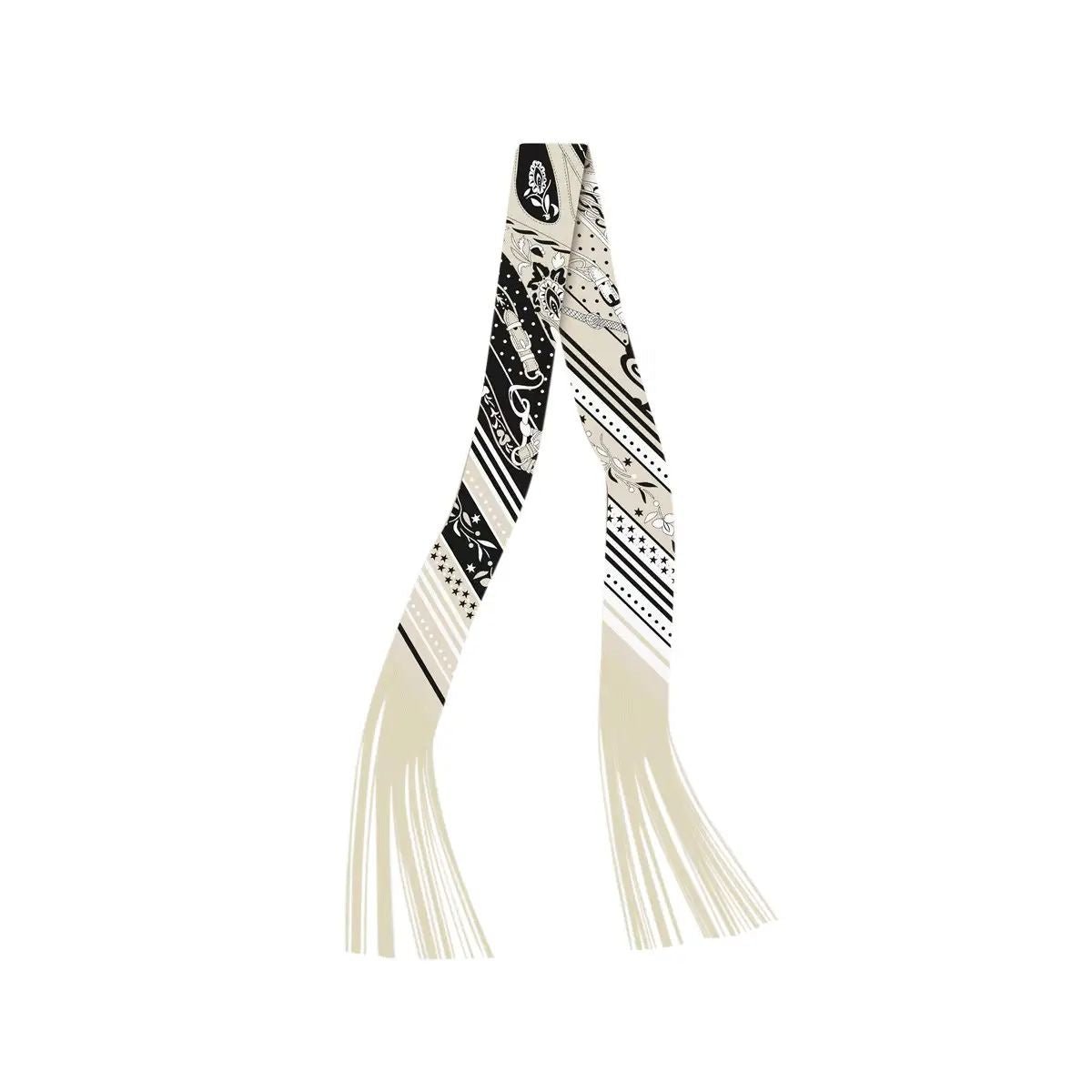 Multicolor frilly scarf with fringe trim