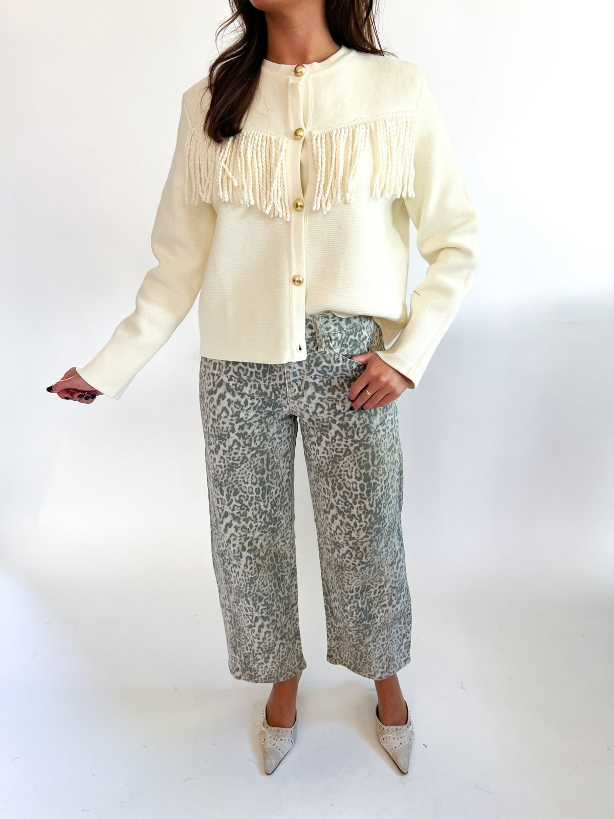 Fringe Cropped Button Down Jacket - Swoon Boutique New Orleans