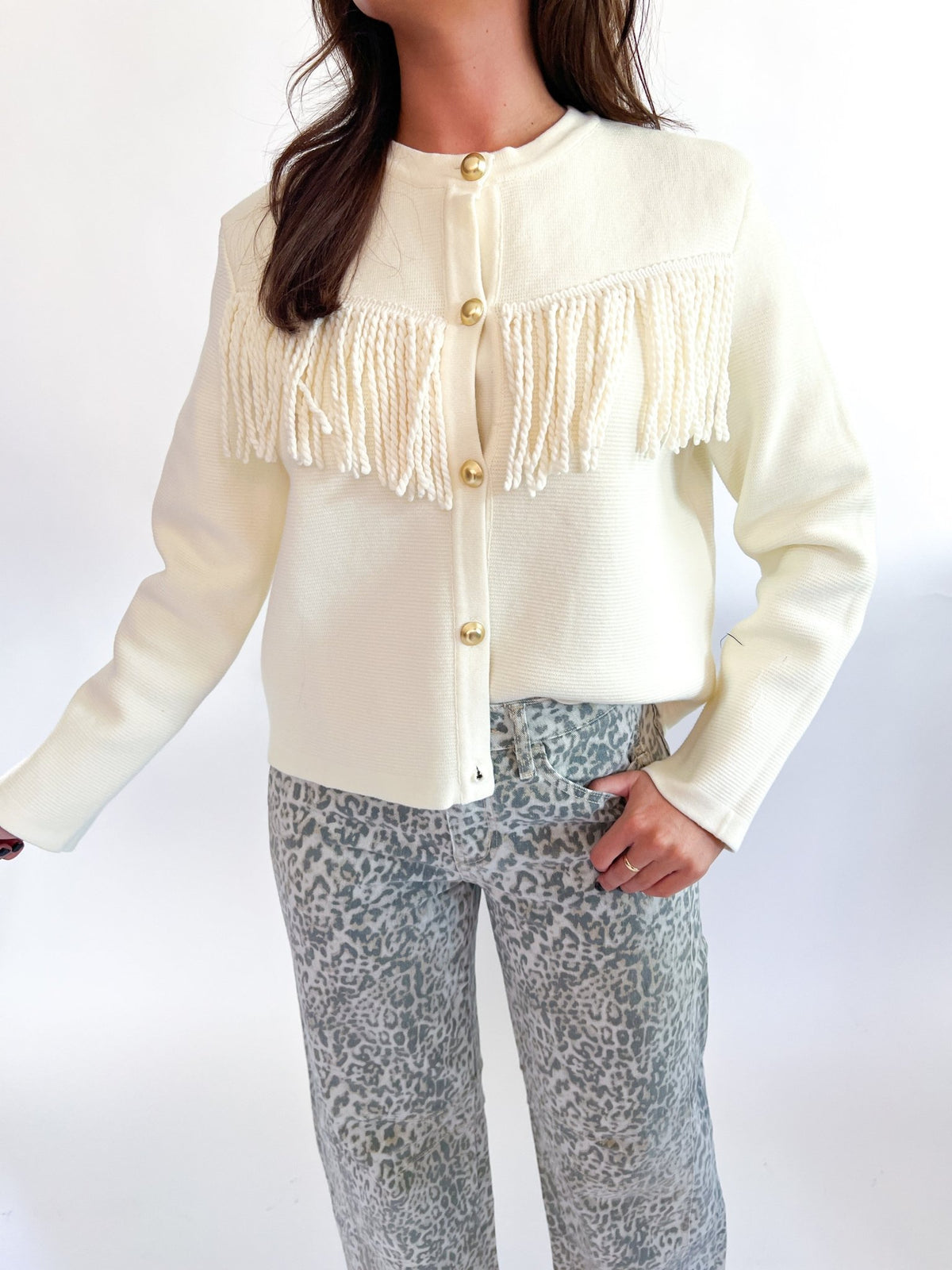 Fringe Cropped Button Down Jacket - Swoon Boutique New Orleans