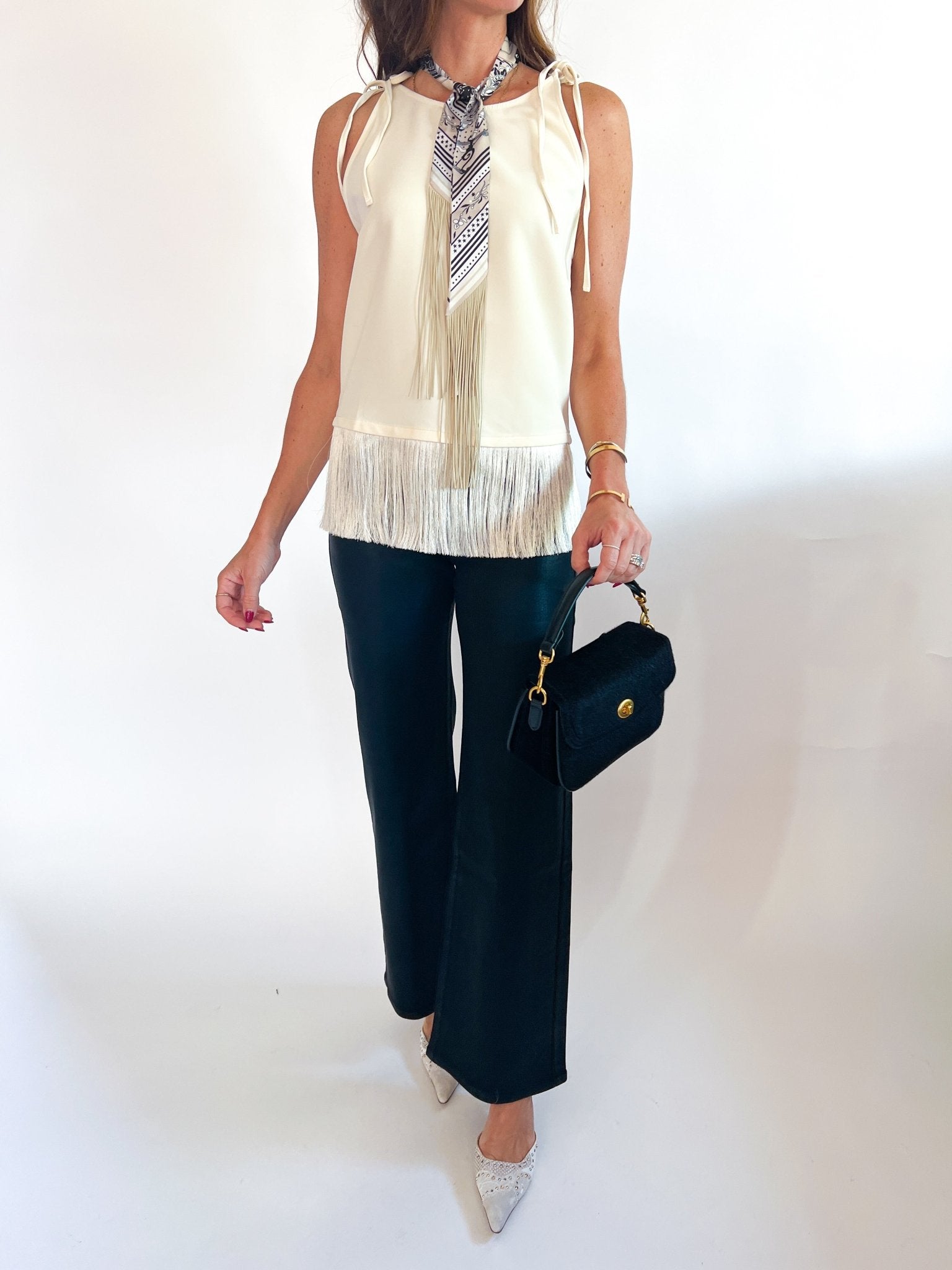 Fringe Hem Sleeveless Top - Swoon Boutique New Orleans