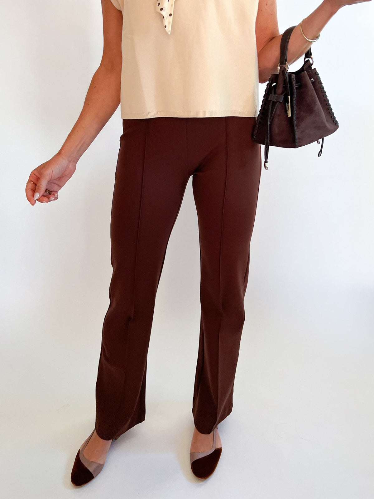 Front Seaming Ponte Knit Pant - Swoon Boutique New Orleans