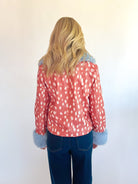 Fur Trim Spotted Jacket - Swoon Boutique New Orleans