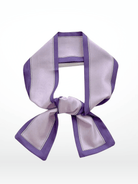 Purple ribbon scarf with contrast border