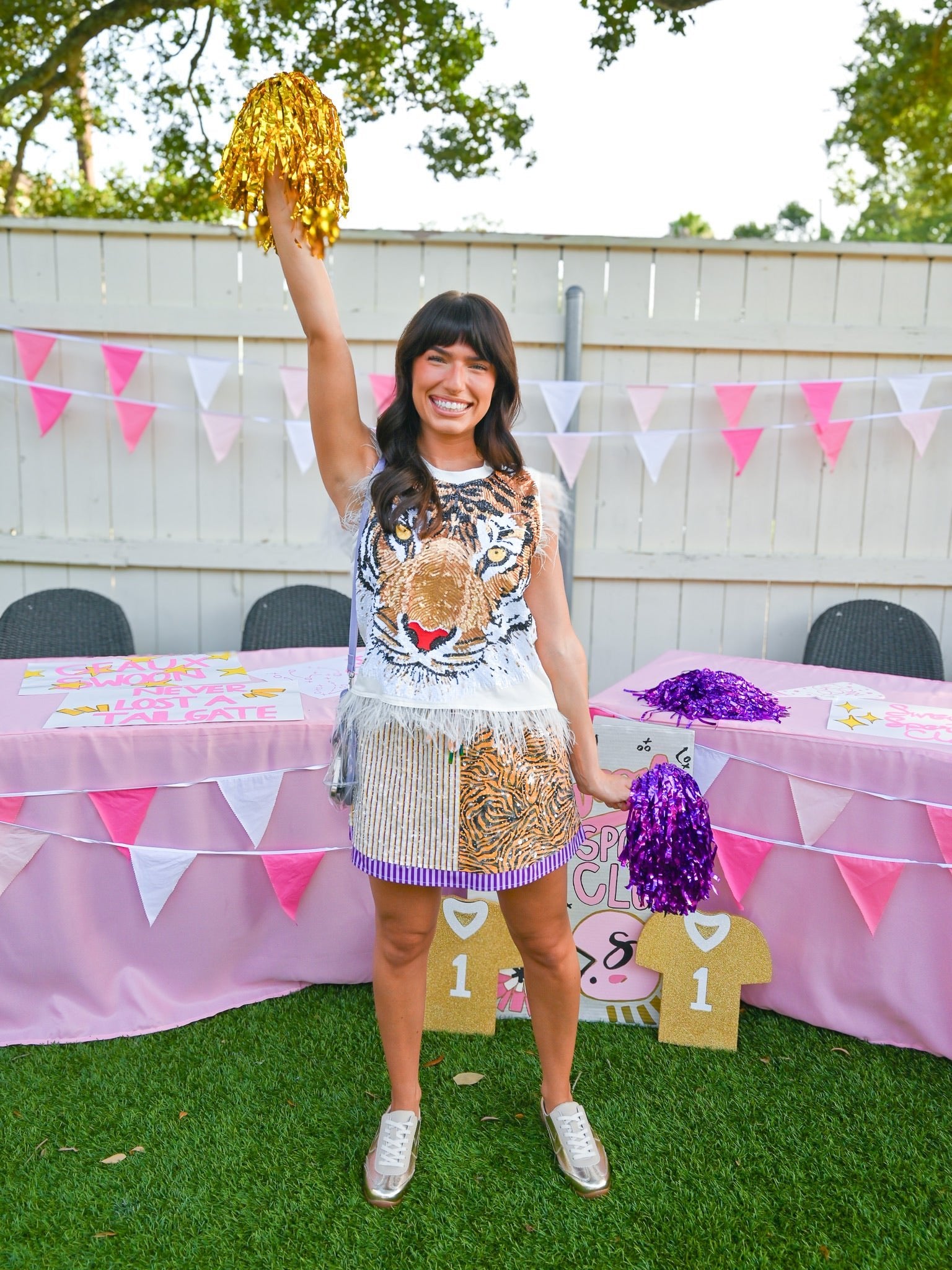 Gameday Sequin Tiger Skort - Swoon Boutique New Orleans