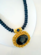 Gemstone Pendant Beaded Necklace - Swoon Boutique New Orleans