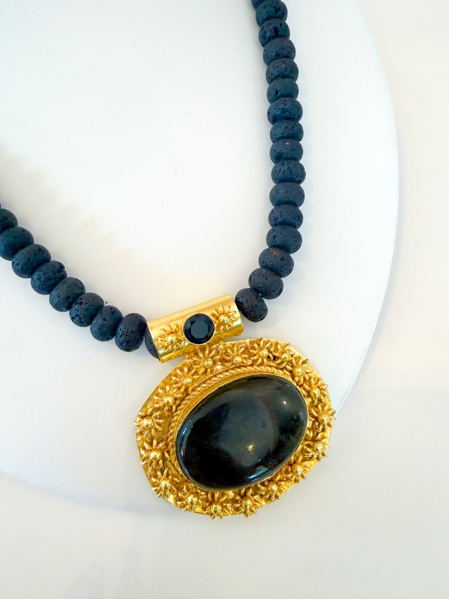 Gemstone Pendant Beaded Necklace - Swoon Boutique New Orleans
