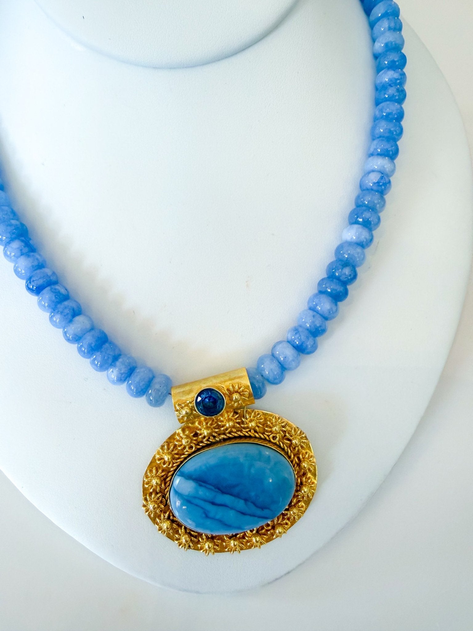 Gemstone Pendant Beaded Necklace - Swoon Boutique New Orleans