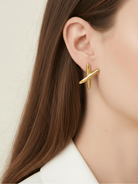 Gold Casandra Crossover Stud Earrings - Swoon Boutique New Orleans