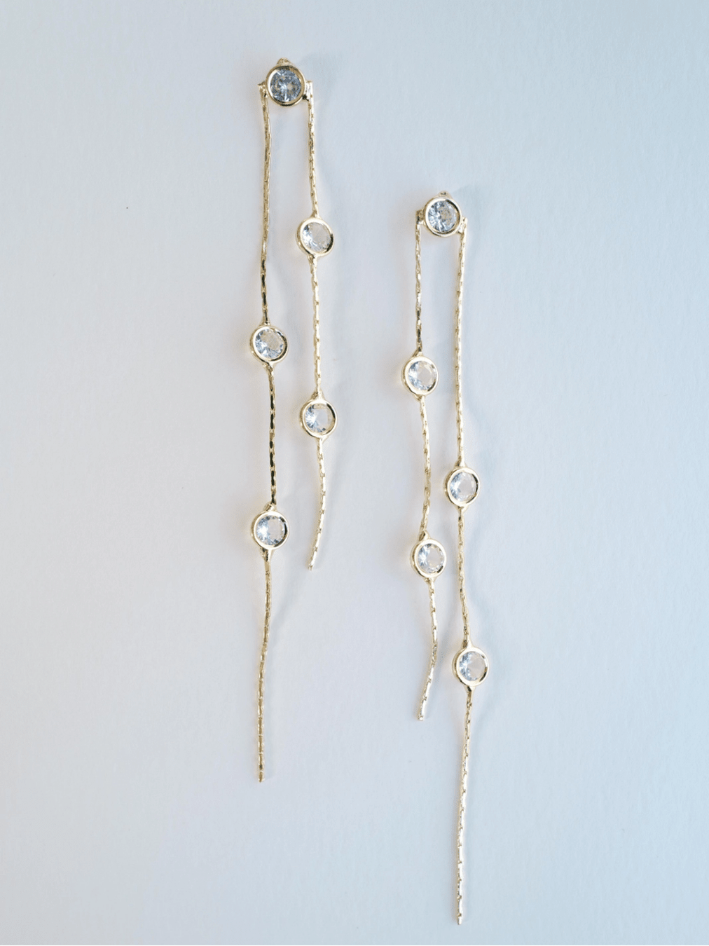 Gold Crystal Minimalist Duster Drop Earrings - Swoon Boutique New Orleans
