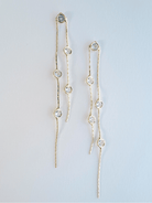 Gold Crystal Minimalist Duster Drop Earrings - Swoon Boutique New Orleans