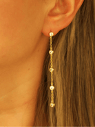 Gold Inset Stone Linear Earrings - Swoon Boutique New Orleans